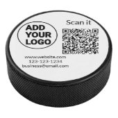 Simple minimal q r code add logo scan code name we hockey puck (3/4)