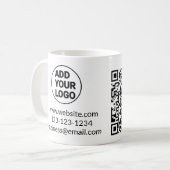 Simple minimal q r code add logo scan code name we koffiemok (Voorkant links)