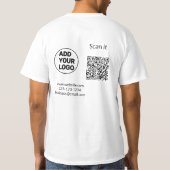 Simple minimal q r code add logo scan code name we t-shirt (Achterkant)