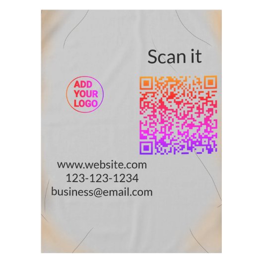 Simple minimal q r code add logo scan code name we tafelkleed (Voorkant)