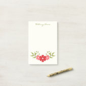 Simple Minimal Red & Pink Classy Elegant Floral Post-it® Notes (Op bureau)