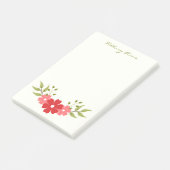 Simple Minimal Red & Pink Classy Elegant Floral Post-it® Notes (Schuin)