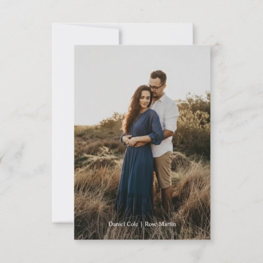 Simple Minimal Script Wedding Bedankkaart (Achterkant)