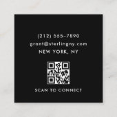 Simple Minimal Typography Black Vierkante Visitekaartje (Achterkant)