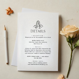 Simple Minimal Wine Cheers Wedding Details Informatiekaartje