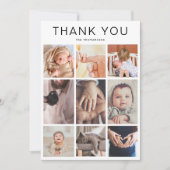 Simple Minimalist 10 Photo Collage New Baby  Bedankkaart (Voorkant)