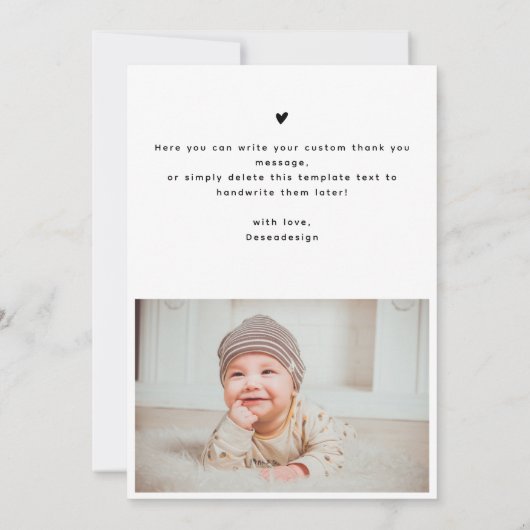 Simple Minimalist 10 Photo Collage New Baby  Bedankkaart (Achterkant)