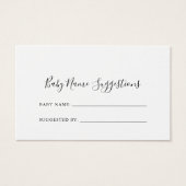 Simple Minimalist Baby Name Suggestions Kaart (Voorkant)