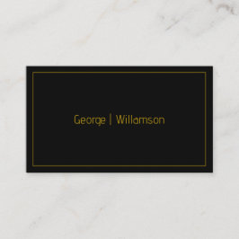 Simple Minimalist Black and Gold Business Card Visitekaartje