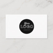 Simple Minimalist Black and White with Logo Visitekaartje (Voorkant)