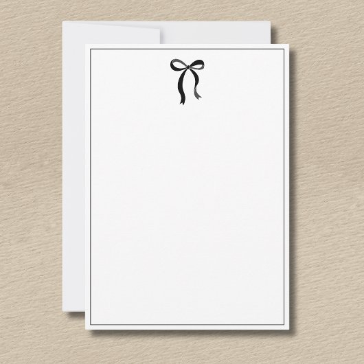 Simple Minimalist Black Bow Thin Border No text Notitiekaartje