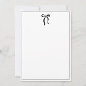 Simple Minimalist Black Bow Thin Border No text Notitiekaartje (Voorkant)