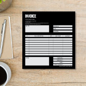 Simple Minimalist Black Invoice Form Business Logo Notitieblok