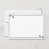Simple Minimalist Blank Bordered Dog Paw Prints Notitiekaartje (Voorkant)