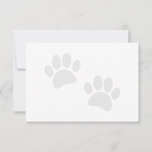 Simple Minimalist Blank Bordered Dog Paw Prints Notitiekaartje (Achterkant)