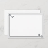 Simple Minimalist Blank With Border Dog Paw Prints Notitiekaartje (Voorkant / Achterkant)