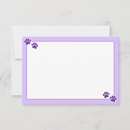 Simple Minimalist Blank With Border Dog Paw Prints Notitiekaartje (Voorkant)