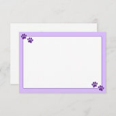 Simple Minimalist Blank With Border Dog Paw Prints Notitiekaartje (Voorkant / Achterkant)