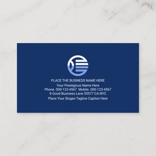 Simple Minimalist Blue Layers Store Owner Visitekaartje (Achterkant)