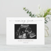 Simple Minimalist Boho Pregnancy Announcement Card Kaart (Staand voorkant)
