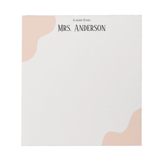 Simple Minimalist Boho Teacher Notepad  Notitieblok (Voorkant)