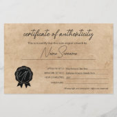 Simple Minimalist Certificate of Authenticity  (Voorkant)