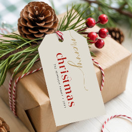 Simple Minimalist Christmas Family Name Cadeaulabel