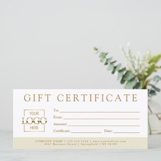 Simple Minimalist Custom Business Gift Certificate (Staand voorkant)