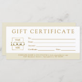 Simple Minimalist Custom Business Gift Certificate (Voorkant / Achterkant)