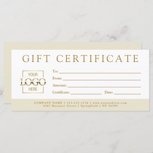 Simple Minimalist Custom Business Gift Certificate (Voorkant / Achterkant)