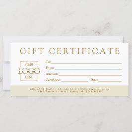 Simple Minimalist Custom Business Gift Certificate