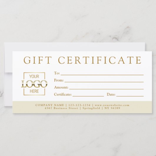 Simple Minimalist Custom Business Gift Certificate (Voorkant)