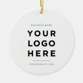 Simple Minimalist | Custom Business Logo Blue Keramisch Ornament (Voorkant)