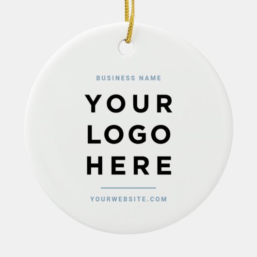 Simple Minimalist | Custom Business Logo Blue Keramisch Ornament (Voorkant)