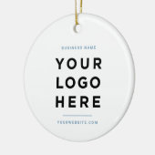 Simple Minimalist | Custom Business Logo Blue Keramisch Ornament (Links)