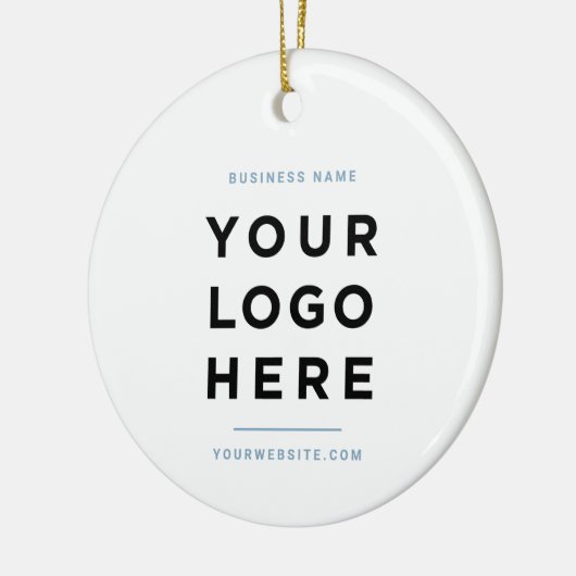 Simple Minimalist | Custom Business Logo Blue Keramisch Ornament (Links)