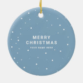 Simple Minimalist | Custom Business Logo Blue Keramisch Ornament (Achterkant)