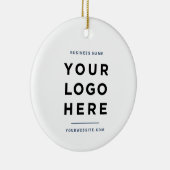 Simple Minimalist | Custom Business Logo Blue Keramisch Ornament (Rechts)
