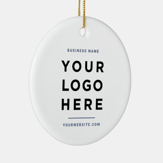 Simple Minimalist | Custom Business Logo Blue Keramisch Ornament (Rechts)