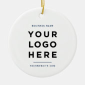 Simple Minimalist | Custom Business Logo Blue Keramisch Ornament (Voorkant)