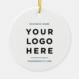 Simple Minimalist | Custom Business Logo Blue Keramisch Ornament