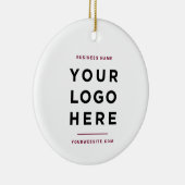 Simple Minimalist | Custom Business Logo Burgundy Keramisch Ornament (Rechts)