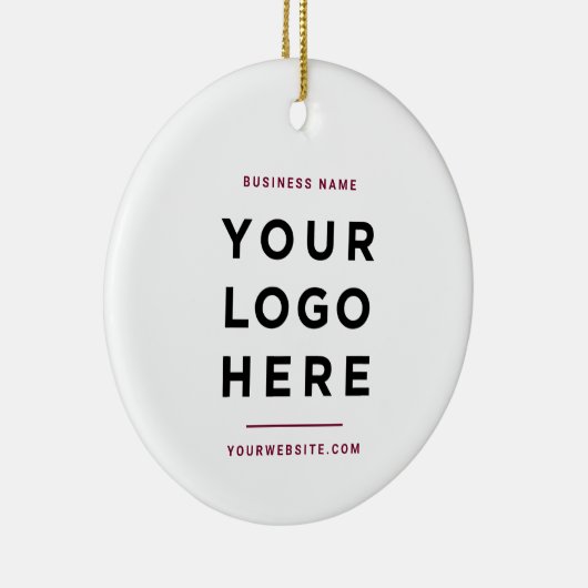Simple Minimalist | Custom Business Logo Burgundy Keramisch Ornament (Rechts)