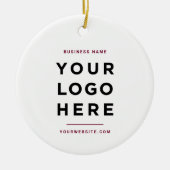 Simple Minimalist | Custom Business Logo Burgundy Keramisch Ornament (Voorkant)