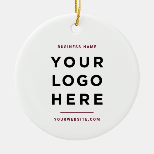 Simple Minimalist | Custom Business Logo Burgundy Keramisch Ornament (Voorkant)
