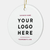 Simple Minimalist | Custom Business Logo Burgundy Keramisch Ornament (Links)