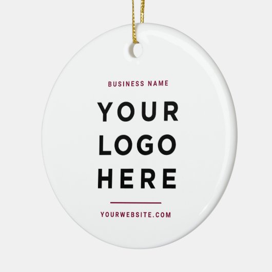 Simple Minimalist | Custom Business Logo Burgundy Keramisch Ornament (Links)