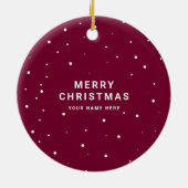 Simple Minimalist | Custom Business Logo Burgundy Keramisch Ornament (Achterkant)