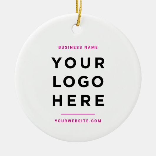 Simple Minimalist | Custom Business Logo Pink Keramisch Ornament (Voorkant)