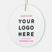 Simple Minimalist | Custom Business Logo Pink Keramisch Ornament (Links)